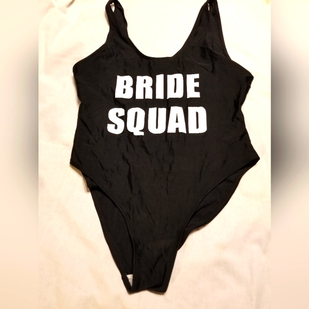 (3 for 30 sale) Bridal bachelorette swimsuit bride squad xxl